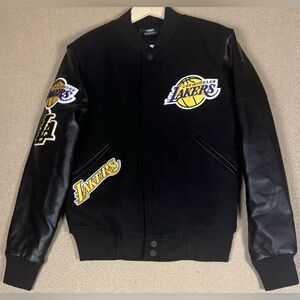 Pro Standard Los Angeles Varsity Jacket - Black on Black Small Fits Bigger